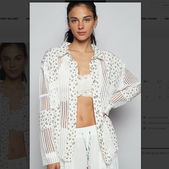 POL Tops - Floral White Women's Top